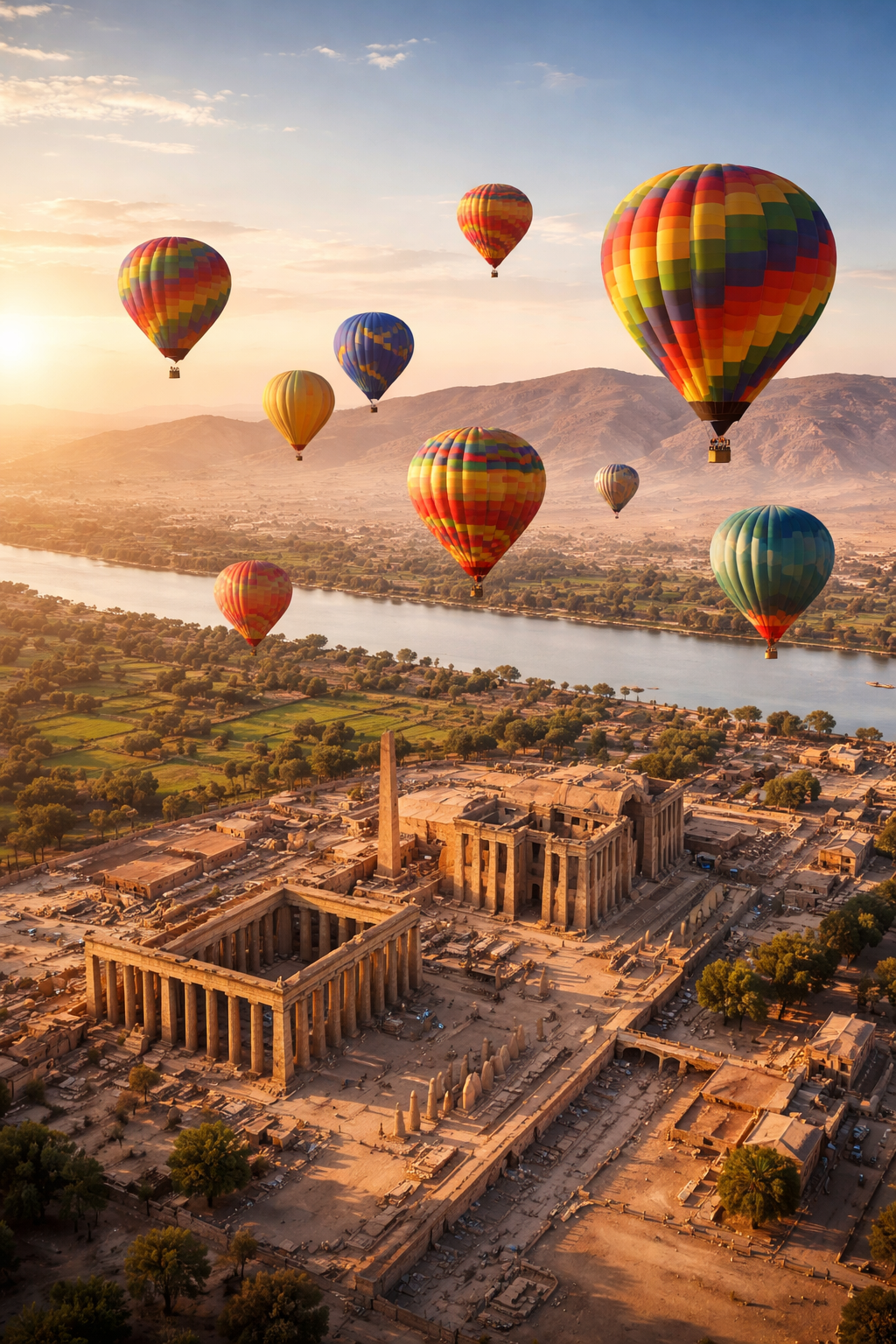 Zbor cu balonul cu aer cald in Luxor