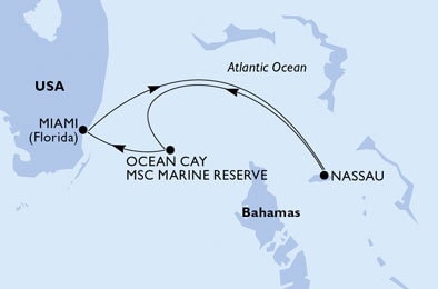 Harta croaziera Croazieră în America Centrală și Caraibe