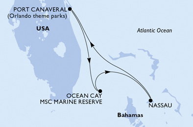 Harta croaziera Croazieră în America Centrală și Caraibe