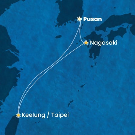 Harta croaziera Croazieră în Pacific Asia