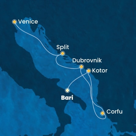 Harta croaziera Croazieră în Eastern Mediterranean