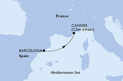 Harta croaziera Croazieră în Mediterranean