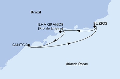 Harta croaziera Croazieră în South America