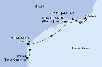Harta croaziera Croazieră în South America