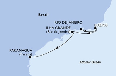 Harta croaziera Croazieră în South America