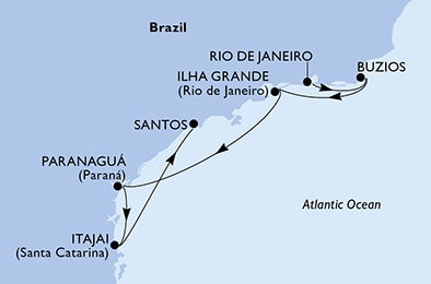 Harta croaziera Croazieră în South America