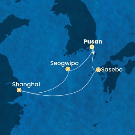 Harta croaziera Croazieră în Pacific Asia