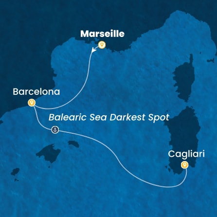 Harta croaziera Croazieră în Western Mediterranean