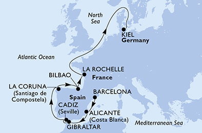 Harta croaziera Croazieră în Northern Europe