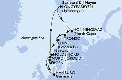 Harta croaziera Croazieră în Northern Europe