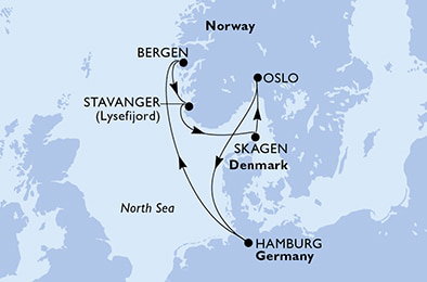 Harta croaziera Croazieră în Northern Europe