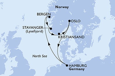 Harta croaziera Croazieră în Northern Europe