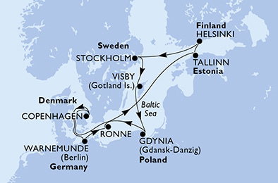Harta croaziera Croazieră în Northern Europe