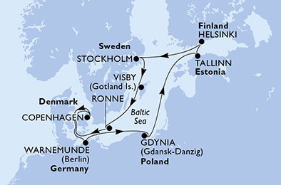 Harta croaziera Croazieră în Northern Europe