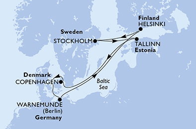 Harta croaziera Croazieră în Northern Europe