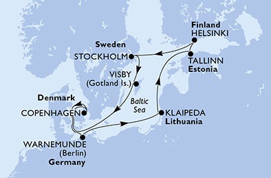 Harta croaziera Croazieră în Northern Europe