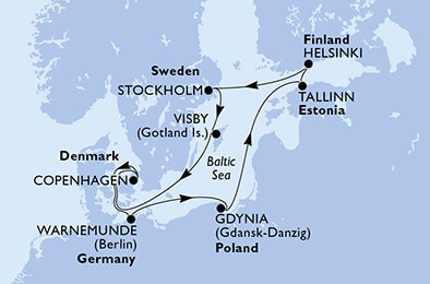 Harta croaziera Croazieră în Northern Europe