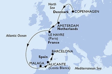 Harta croaziera Croazieră în Northern Europe