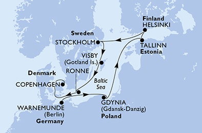Harta croaziera Croazieră în Northern Europe