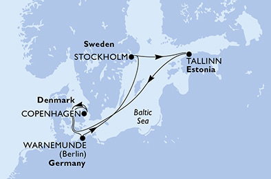 Harta croaziera Croazieră în Northern Europe