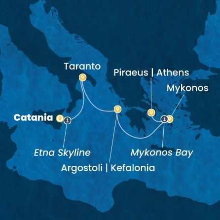 Harta croaziera Croazieră în Eastern Mediterranean