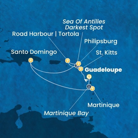 Harta croaziera Croazieră în Caribbean