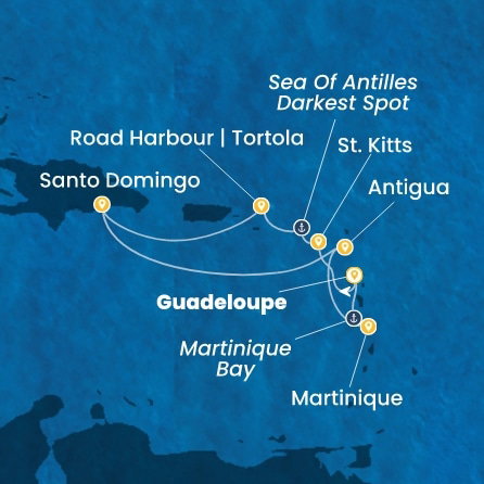 Harta croaziera Croazieră în Caribbean