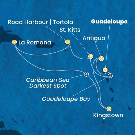 Harta croaziera Croazieră în Caribbean