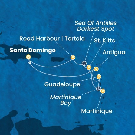 Harta croaziera Croazieră în Caribbean