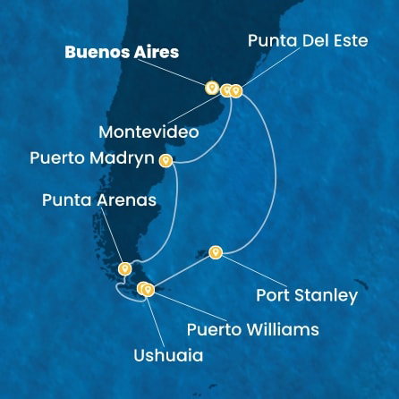 Harta croaziera Croazieră în South America
