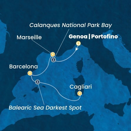 Harta croaziera Croazieră în Western Mediterranean
