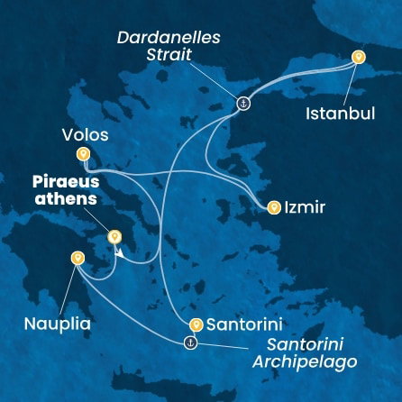 Harta croaziera Croazieră în Eastern Mediterranean