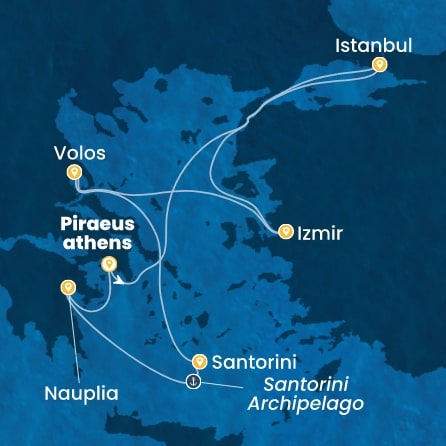Harta croaziera Croazieră în Eastern Mediterranean