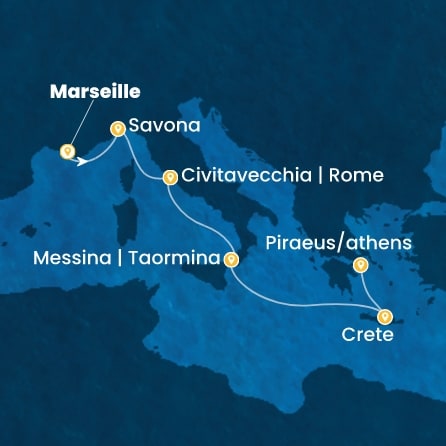 Harta croaziera Croazieră în Eastern Mediterranean