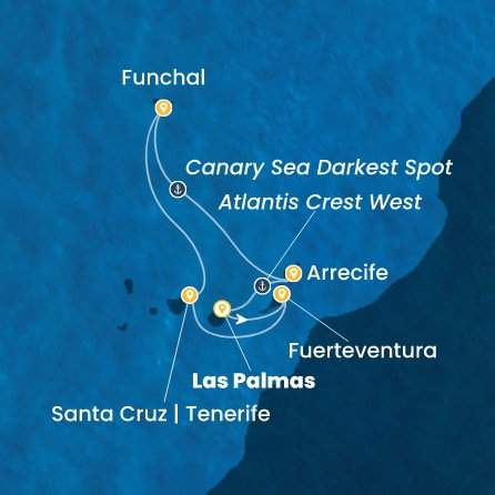 Harta croaziera Croazieră în Canary Islands