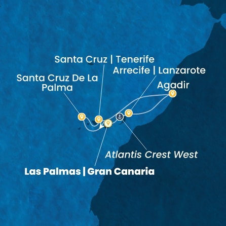 Harta croaziera Croazieră în Canary Islands