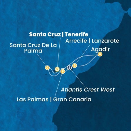 Harta croaziera Croazieră în Canary Islands