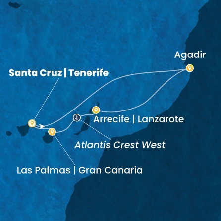 Harta croaziera Croazieră în Canary Islands