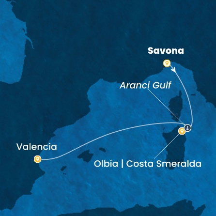 Harta croaziera Croazieră în Western Mediterranean