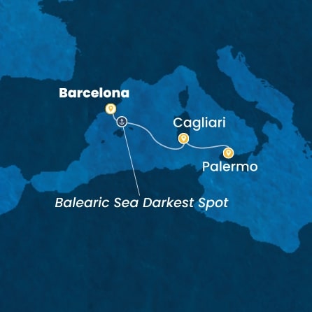 Harta croaziera Croazieră în Western Mediterranean