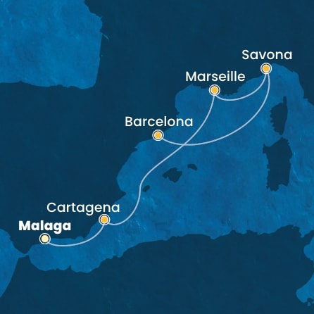 Harta croaziera Croazieră în Mediterana