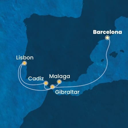 Harta croaziera Croazieră în Mediterana
