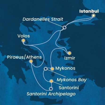 Harta croaziera Croazieră în Mediterana