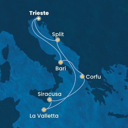Harta croaziera Croazieră în Mediterana