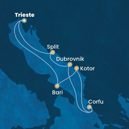 Harta croaziera Croazieră în Mediterana