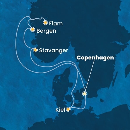 Harta croaziera Denmark, Norway, Germany