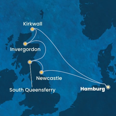 Harta croaziera Germany, England, Scotland