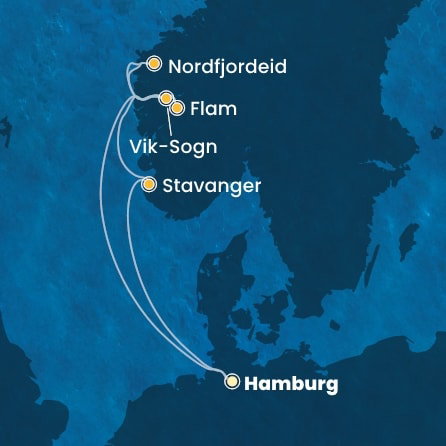 Harta croaziera Germany, Norway
