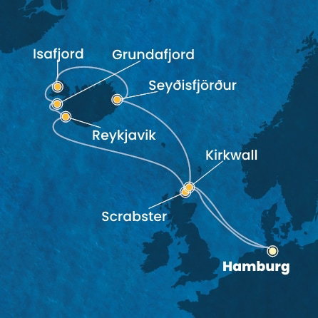 Harta croaziera Germany, Iceland