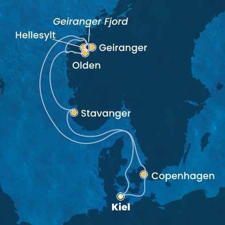 Harta croaziera Germany, Denmark, Norway